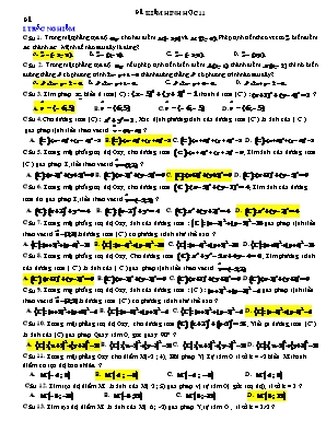 Đề kiểm tra môn Hình học Lớp 11